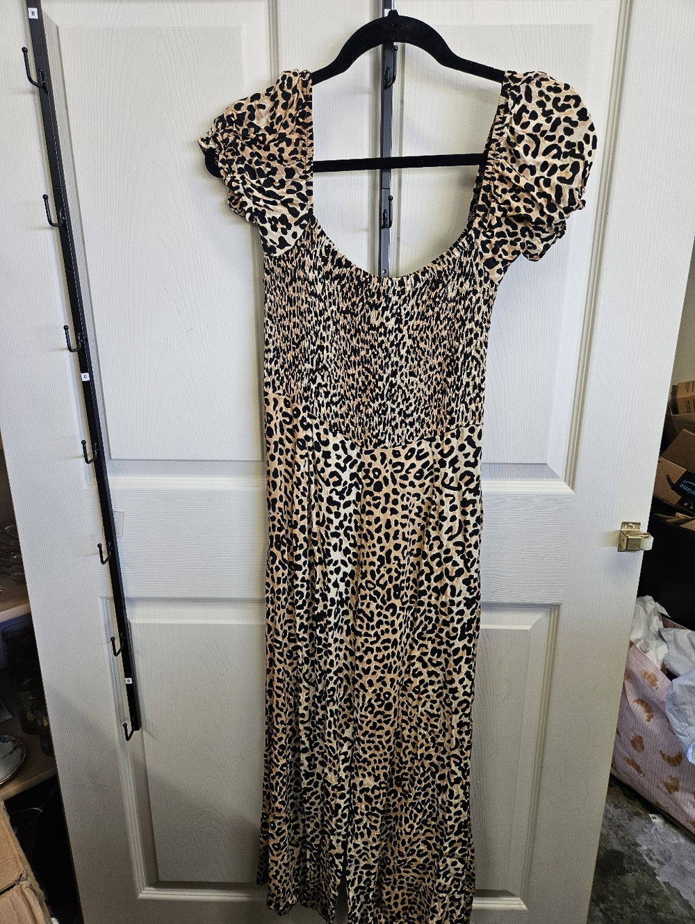 Faithfull the Brand Leopard Print Jumpsuit in Tan and Black